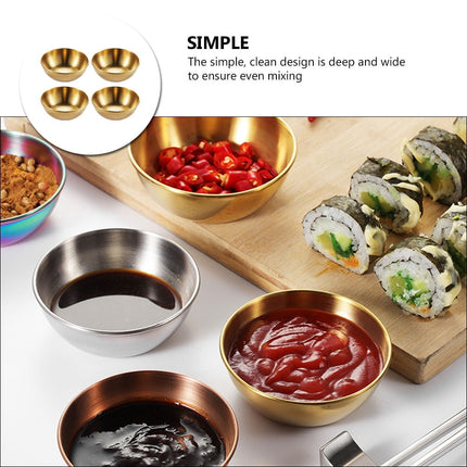 SKISUNO 4-Piece Golden Dipping Sauce Dishes Set for Home and Restaurant Use, and Stylish Serving Bowls.