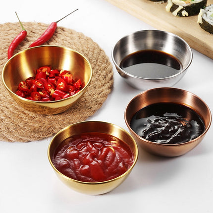 SKISUNO 4-Piece Golden Dipping Sauce Dishes Set for Home and Restaurant Use, and Stylish Serving Bowls.