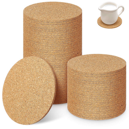 HOOWIFFY Cork Coasters Bulk Cork Coasters For Drinks 100Pcs.
