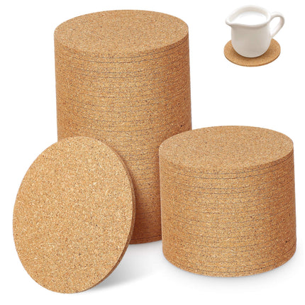 HOOWIFFY Cork Coasters Bulk Cork Coasters For Drinks 100Pcs.