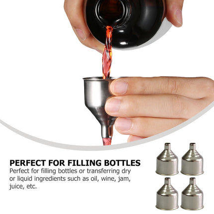 HOOWIFFY 4-Piece Kitchen Funnel Set, Food Grade Silicone, Easy Pouring and Storage for Cooking and Baking.