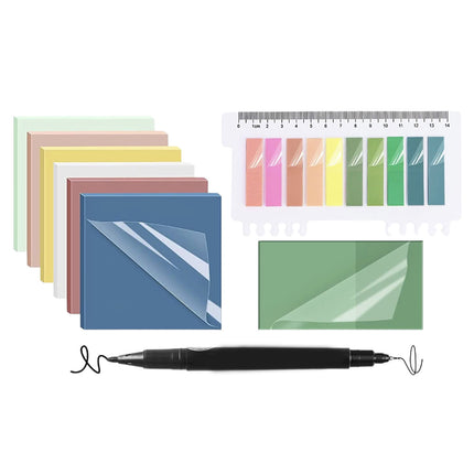 Darzheoy 9Pcs Transparent Sticky Notes, Clear Sticky Notes, Waterproof Translucent Sticky Note Pads for Books Annotation, Clear Post it Notes for Bible Study, Office Multicolor.