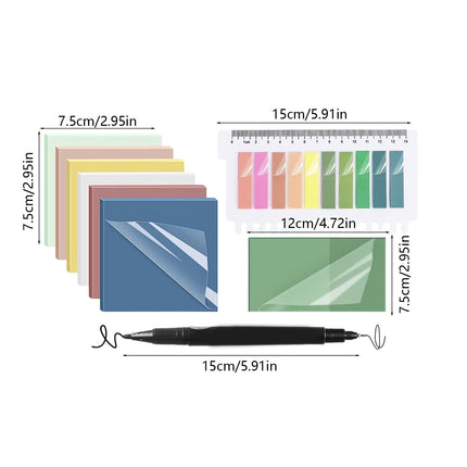 Darzheoy 9Pcs Transparent Sticky Notes, Clear Sticky Notes, Waterproof Translucent Sticky Note Pads for Books Annotation, Clear Post it Notes for Bible Study, Office Multicolor.