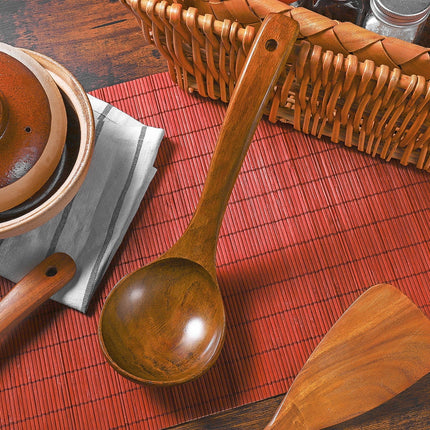 SKISUNO 1Set Soup Ladle Deep Soup Ladle Bamboo Material for Cooking and Serving Food 3.5 x 11 Inch.