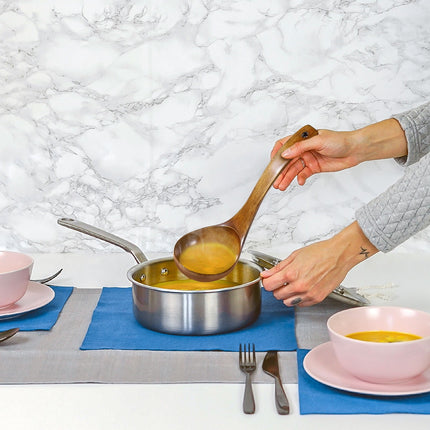 SKISUNO 1Set Soup Ladle Deep Soup Ladle Bamboo Material for Cooking and Serving Food 3.5 x 11 Inch.