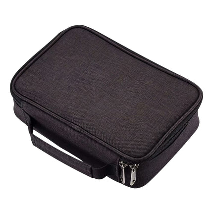 Chmadoxn Pencil Case, 72-Slot Art Supply Organizer - Hanging Pencil Case with Ventilated Design, Storage for 72 Pens/Markers/Brushes (Portable) 9.1×5.9×2.8 in Black.