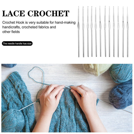 HOOWIFFY 3-Pack Lightweight Stainless Steel Crochet Hooks for Knitting, Sewing, and Hand Crafting Supplies.