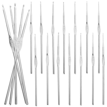 HOOWIFFY 3-Pack Lightweight Stainless Steel Crochet Hooks for Knitting, Sewing, and Hand Crafting Supplies.