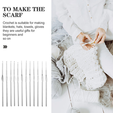 HOOWIFFY 3-Pack Lightweight Stainless Steel Crochet Hooks for Knitting, Sewing, and Hand Crafting Supplies.