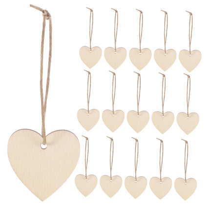 HOOWIFFY 200Pcs Unfinished Wooden Heart Shapes for Crafts, Wood Embellishments and Decorations.