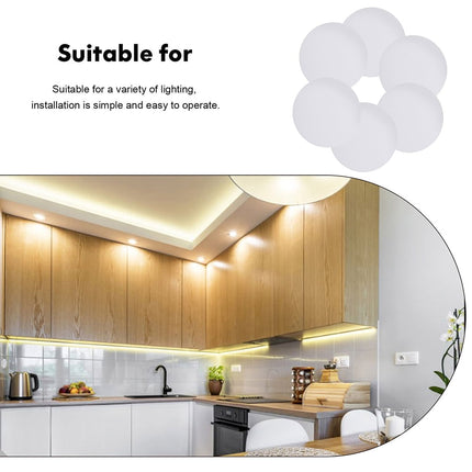 HOOWIFFY 6-Pack White Plastic Ceiling Light Covers Anti-Dazzle Simple Elegant Design for Home and Office.