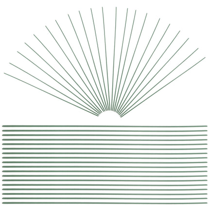 HOOWIFFY 100pcs Green Floral Wire Stems for Artificial Flowers Flexible and Bendable for Arrangements.