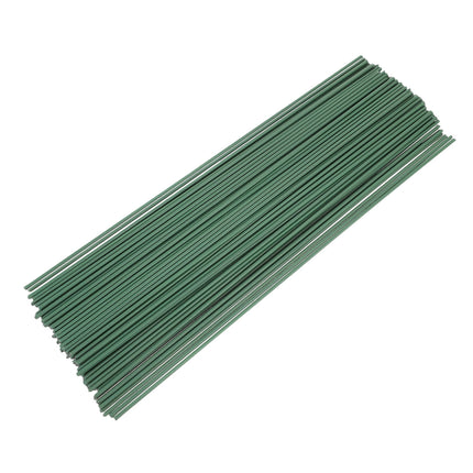 HOOWIFFY 100pcs Green Floral Wire Stems for Artificial Flowers Flexible and Bendable for Arrangements.