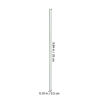 HOOWIFFY 100pcs Green Floral Wire Stems for Artificial Flowers Flexible and Bendable for Arrangements.