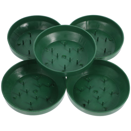 HOOWIFFY Green Plastic Flower Arrangement Plates 5.7 x 5.7 x 1.6 Inches Floral Craft Supplies for Decorations.