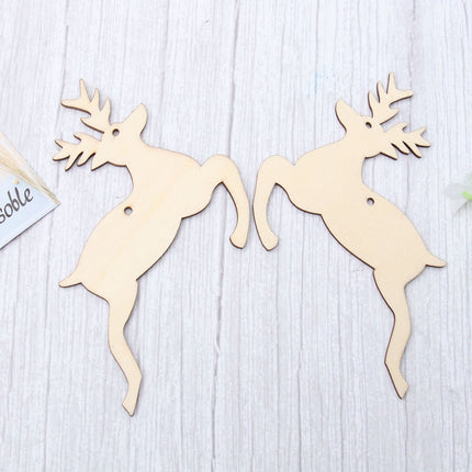 HOOWIFFY 20pcs Reindeer Shape Wooden Cutouts Unfinished for Christmas DIY Projects.