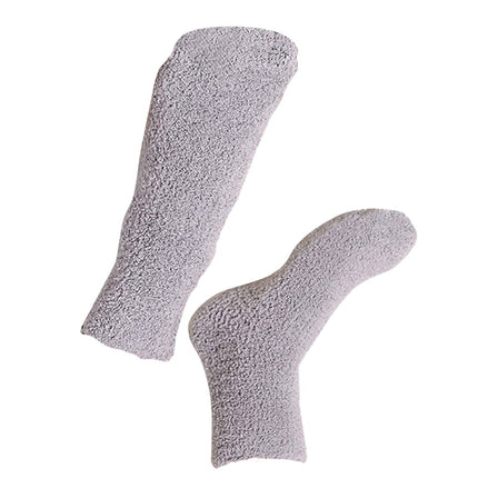 HOOWIFFY Mens Warm Bed Socks 1 Pair Thick Fuzzy Sleep Socks Grey 9.8×2.8×0.2in.
