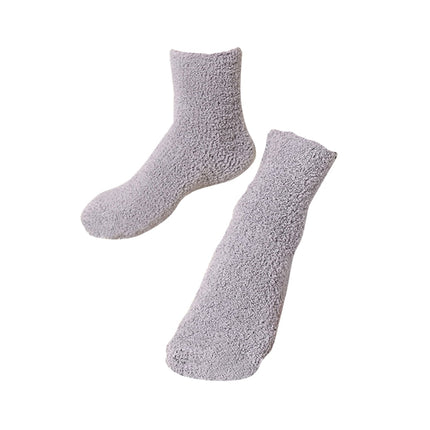 HOOWIFFY Mens Warm Bed Socks 1 Pair Thick Fuzzy Sleep Socks Grey 9.8×2.8×0.2in.