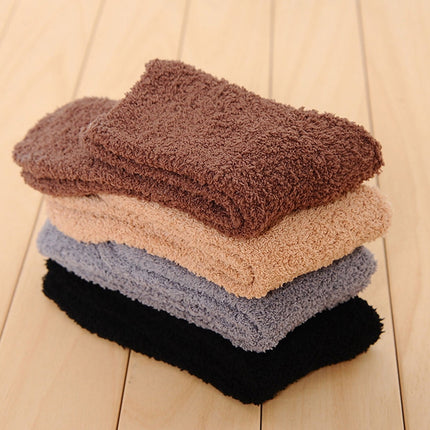 HOOWIFFY Mens Warm Bed Socks 1 Pair Thick Fuzzy Sleep Socks Grey 9.8×2.8×0.2in.