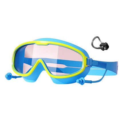 Chmadoxn \u200bKids Swim Goggles Set with Nose Clip & Ear Plugs - Anti-Fog UV Protection Swimming Glasses for Children, Adjustable Comfort Fit (Ages 3-12)\u200b\u200b Light Blue.