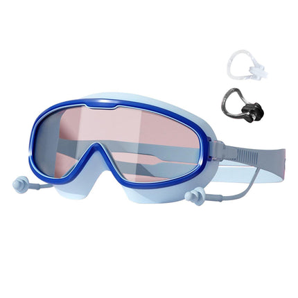 Chmadoxn \u200bKids Swim Goggles Set with Nose Clip & Ear Plugs - Anti-Fog UV Protection Swimming Glasses for Children, Adjustable Comfort Fit (Ages 3-12)\u200b\u200b Sky Blue.