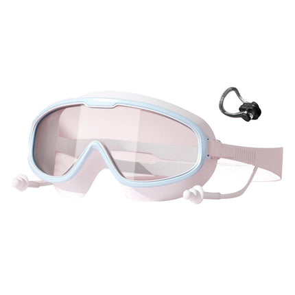 Chmadoxn \u200bKids Swim Goggles Set with Nose Clip & Ear Plugs - Anti-Fog UV Protection Swimming Glasses for Children, Adjustable Comfort Fit (Ages 3-12)\u200b\u200b White.