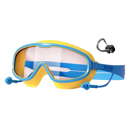 Chmadoxn \u200bKids Swim Goggles Set with Nose Clip & Ear Plugs - Anti-Fog UV Protection Swimming Glasses for Children, Adjustable Comfort Fit (Ages 3-12)\u200b\u200b Yellow.