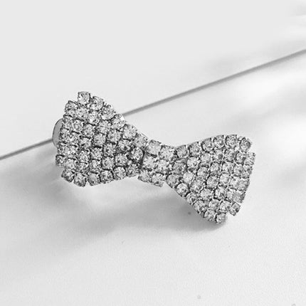 WHAMVOX 4-Pack Rhinestone Bow Hair Clips Sparkling Crystal Barrettes Wedding Bridal Hair Accessories for Women and Girls.