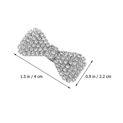 WHAMVOX 4-Pack Rhinestone Bow Hair Clips Sparkling Crystal Barrettes Wedding Bridal Hair Accessories for Women and Girls.