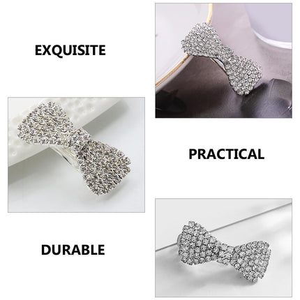 WHAMVOX 4-Pack Rhinestone Bow Hair Clips Sparkling Crystal Barrettes Wedding Bridal Hair Accessories for Women and Girls.