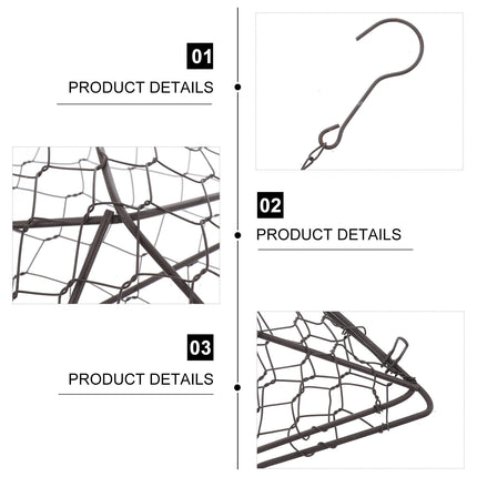 HOOWIFFY Iron Wire Wall Planter Hanging Basket Decorative Flower Pot Holder Space Saving for Indoor Outdoor Use 1 Pc.