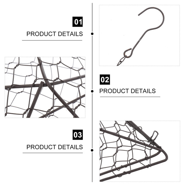 HOOWIFFY Iron Wire Wall Planter Hanging Basket Decorative Flower Pot Holder Space Saving for Indoor Outdoor Use 1 Pc.