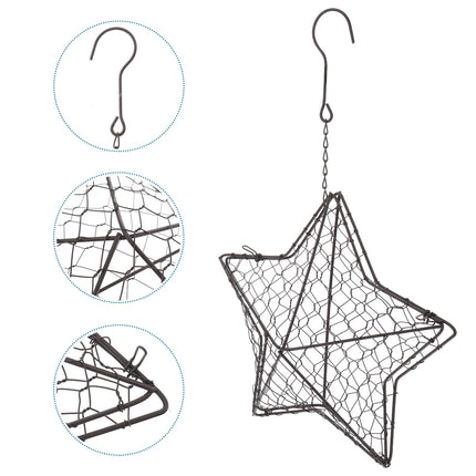 HOOWIFFY Iron Wire Wall Planter Hanging Basket Decorative Flower Pot Holder Space Saving for Indoor Outdoor Use 1 Pc.