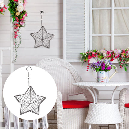 HOOWIFFY Iron Wire Wall Planter Hanging Basket Decorative Flower Pot Holder Space Saving for Indoor Outdoor Use 1 Pc.