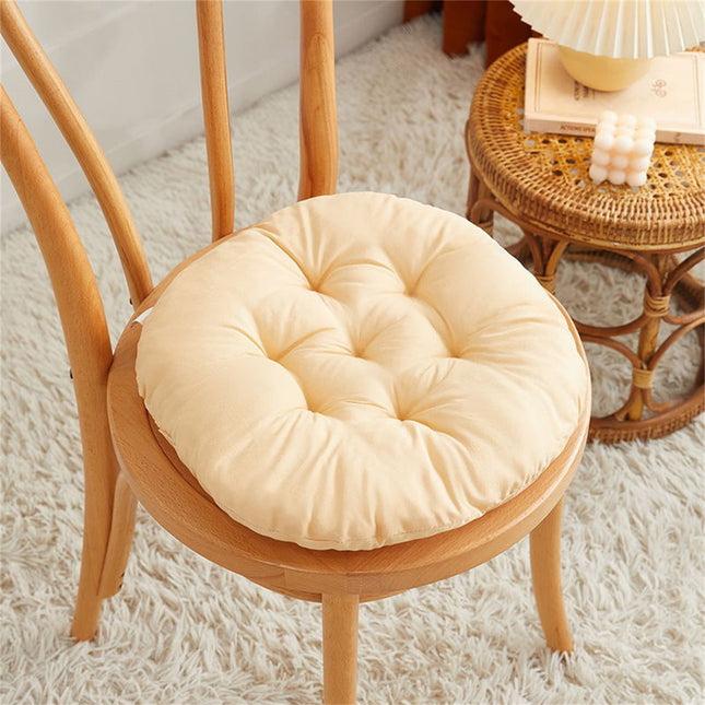 Darzheoy Round Seat Cushion Chair Pads for Kitchen Dining Chairs, Soft Comfort Chair Mat Pillow Cushions for Office Desk Living Room 16 Yellow.
