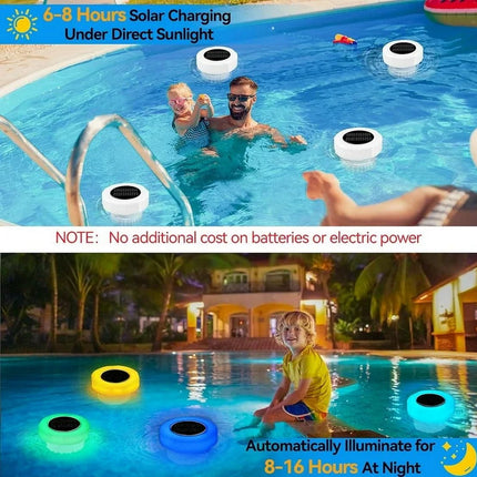 Darzheoy Pool Chlorine Floater, Chlorine Tablet Floater with Solar Light, Floating Chlorine Dispenser Fit 1" and 3" Chlorine Tabs, Adjustable Pool Chlorinator Floater White.