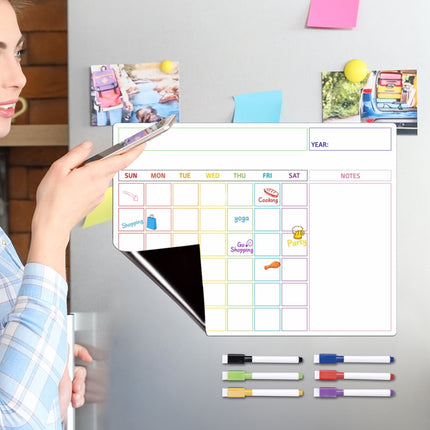 HOOWIFFY Magnetic Whiteboard Erasable Note Boards for Refrigerator, Home, Office, Kitchen, and School Use.
