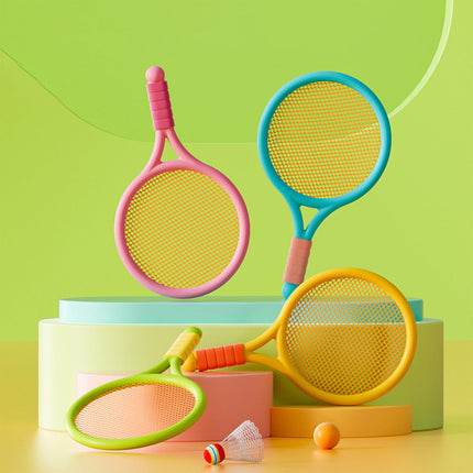 Chmadoxn Kids Badminton & Tennis Set - Racket Family Sports Gift with Balls， Lightweight Beginner Gear for Ages 6-12, Indoor/Outdoor Play Blue.