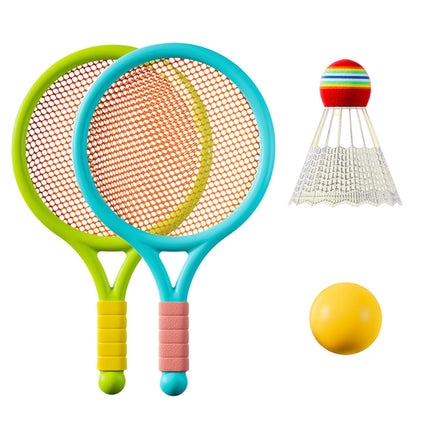 Chmadoxn Kids Badminton & Tennis Set - Racket Family Sports Gift with Balls， Lightweight Beginner Gear for Ages 6-12, Indoor/Outdoor Play Blue.