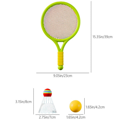 Chmadoxn Kids Badminton & Tennis Set - Racket Family Sports Gift with Balls， Lightweight Beginner Gear for Ages 6-12, Indoor/Outdoor Play Blue.
