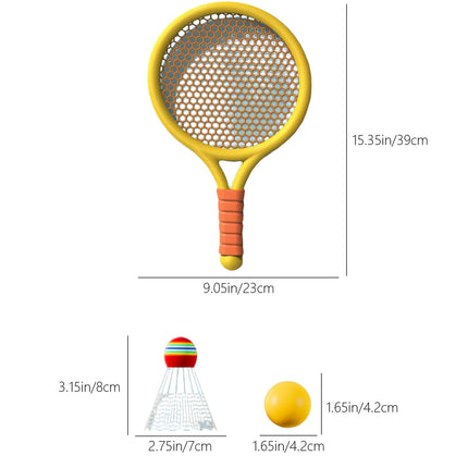 Chmadoxn Kids Badminton & Tennis Set - Racket Family Sports Gift with Balls， Lightweight Beginner Gear for Ages 6-12, Indoor/Outdoor Play Red.