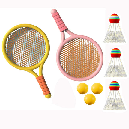 Chmadoxn Kids Badminton & Tennis Set - Racket Family Sports Gift with Balls， Lightweight Beginner Gear for Ages 6-12, Indoor/Outdoor Play Red 1.