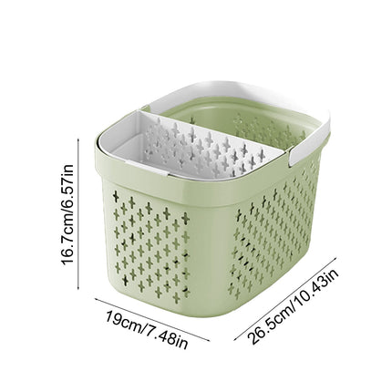 Kdkad Portable Shower Caddy Basket - Water-Resistant Bath Organizer with Drain Holes | PP Plastic Dorm Essential with Handles for Toiletries & Cosmetics Storage 7.5×10.4×6.6 in B.
