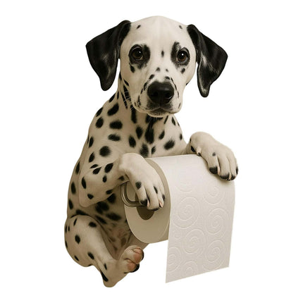 Darzheoy Dogs Toilet Roll Holder Series, 3D Resin Cute Dog Towel Rack, Wall Mouted Toilets Paper Storage Dispenser for Home Bathroom Kitchen A.