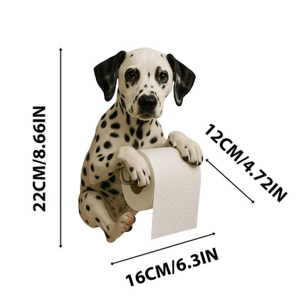 Darzheoy Dogs Toilet Roll Holder Series, 3D Resin Cute Dog Towel Rack, Wall Mouted Toilets Paper Storage Dispenser for Home Bathroom Kitchen A.