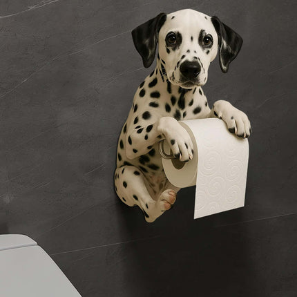 Darzheoy Dogs Toilet Roll Holder Series, 3D Resin Cute Dog Towel Rack, Wall Mouted Toilets Paper Storage Dispenser for Home Bathroom Kitchen A.