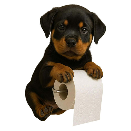 Darzheoy Dogs Toilet Roll Holder Series, 3D Resin Cute Dog Towel Rack, Wall Mouted Toilets Paper Storage Dispenser for Home Bathroom Kitchen B.