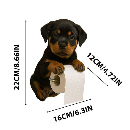 Darzheoy Dogs Toilet Roll Holder Series, 3D Resin Cute Dog Towel Rack, Wall Mouted Toilets Paper Storage Dispenser for Home Bathroom Kitchen B.
