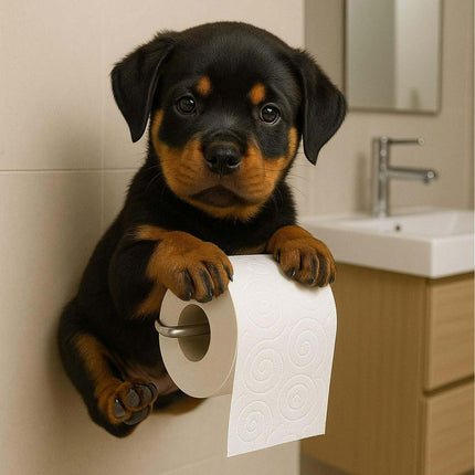 Darzheoy Dogs Toilet Roll Holder Series, 3D Resin Cute Dog Towel Rack, Wall Mouted Toilets Paper Storage Dispenser for Home Bathroom Kitchen B.