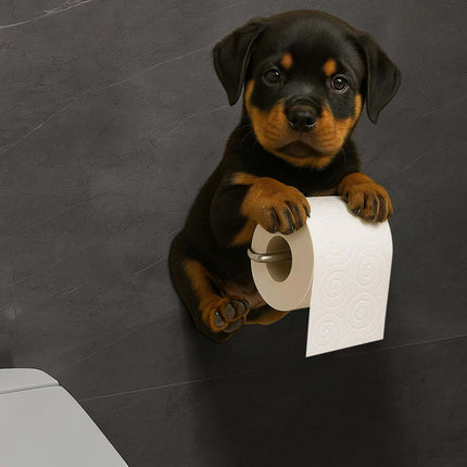 Darzheoy Dogs Toilet Roll Holder Series, 3D Resin Cute Dog Towel Rack, Wall Mouted Toilets Paper Storage Dispenser for Home Bathroom Kitchen B.